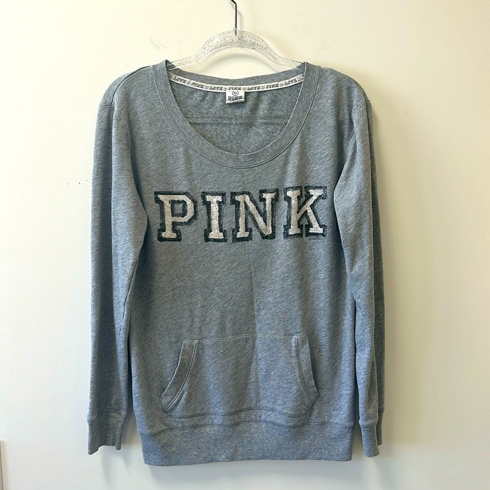 Pink Victoria Secret • Signature Lightweight Sweatshirt • Sz S